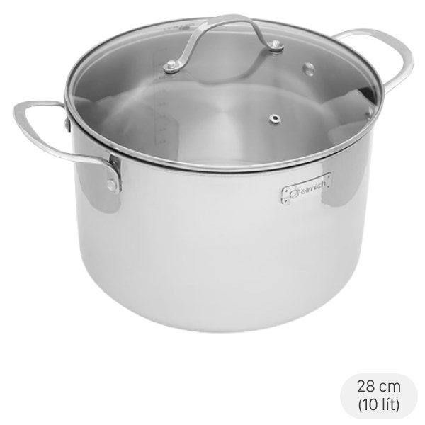 Nồi inox 3 đáy nắp kính 28 cm Elmich Tri-Max 2353736